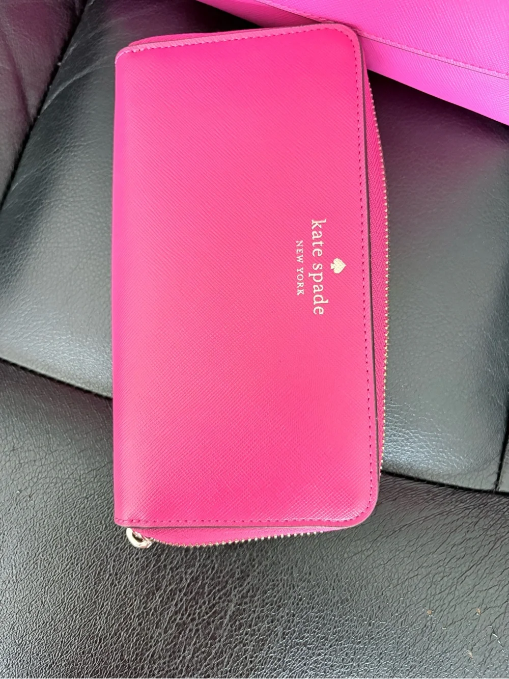 kate spade Hot Pink Leather Tote with Matching Zip Wallet